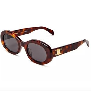 NIC 🤎 CELINE “Triomphe” Oval Sunglasses in Tortoise